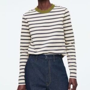 NWT COS The Clean-Cut Stripe Long Sleeve Cotton T-Shirt